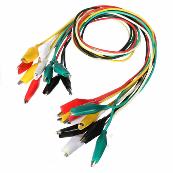 Double Ended Aligator Clip Test Lead Kit by 5 Colors